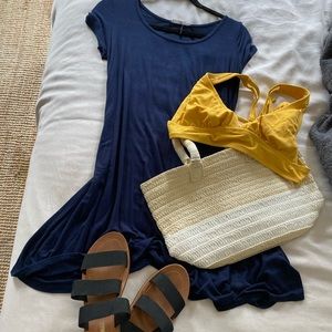 Socialite Blue Short Sleeved Dress